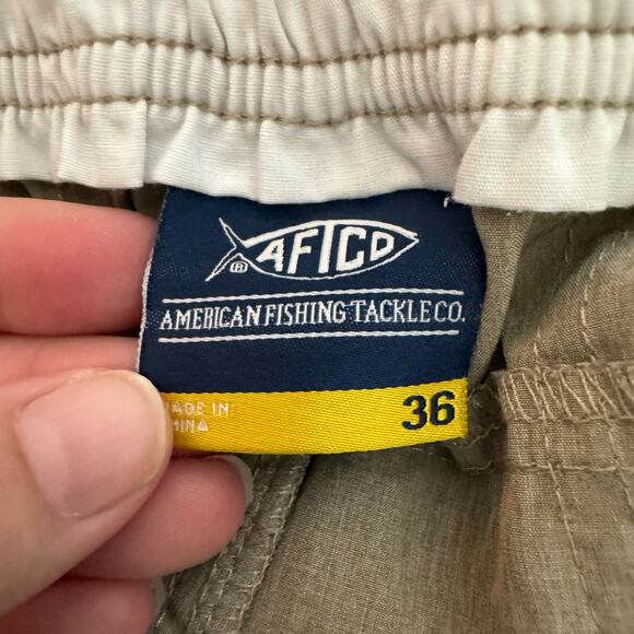 Aftco Men's Fishing Shorts Sz 36 Light Tan Brown Cargo Stretch Lightweight - Picture 7 of 12
